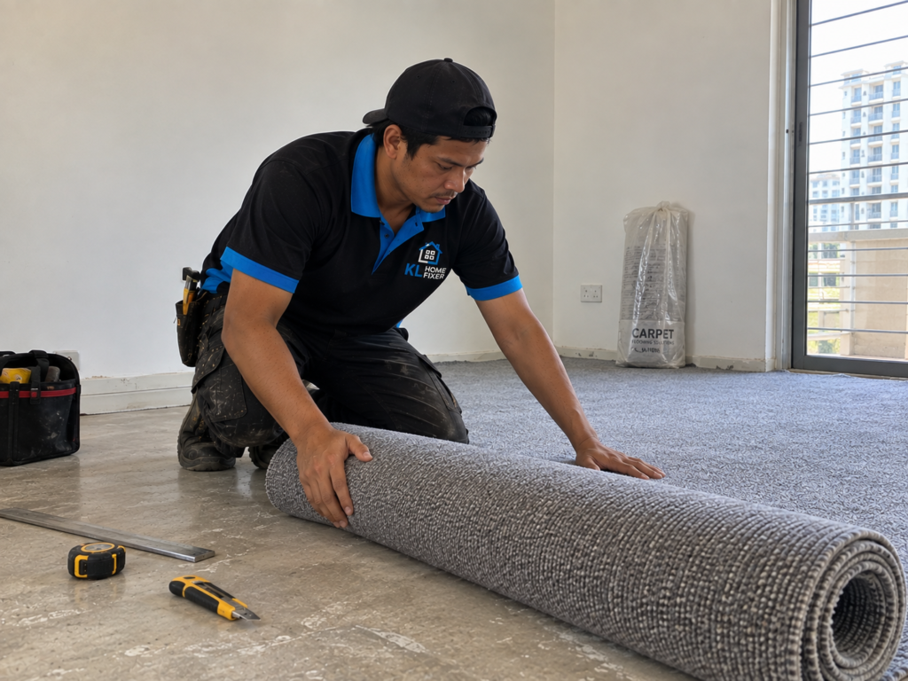 At KL Home Fixer, we take pride in delivering high-quality carpet installation services tailored to each client’s unique needs. With over 7 years of industry experience, we’ve built a trusted reputation for quality, reliability, and professional workmanship. From residential spaces to offices and commercial properties, our skilled team ensures precise installation and a clean, comfortable finish that lasts.